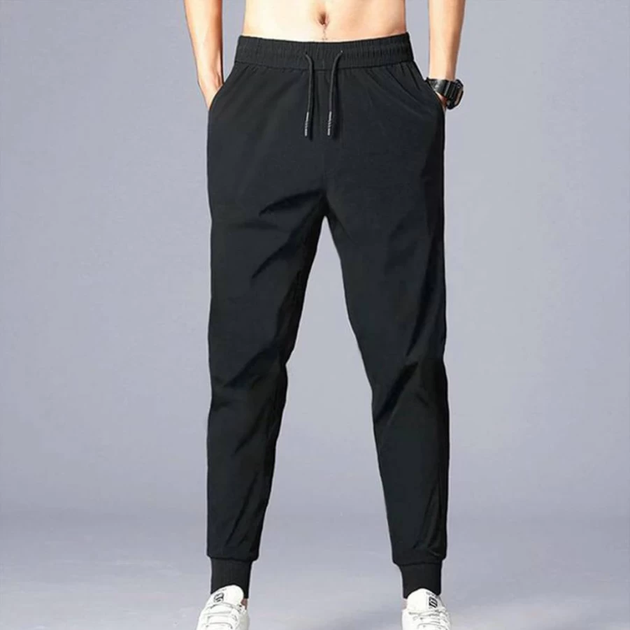 Men's Summer Ice Silk Loose Fit Quick-Dry Sports & Casual Harem Pants - Stretchable Comfortable Long Pants for Outdoor & Leisure