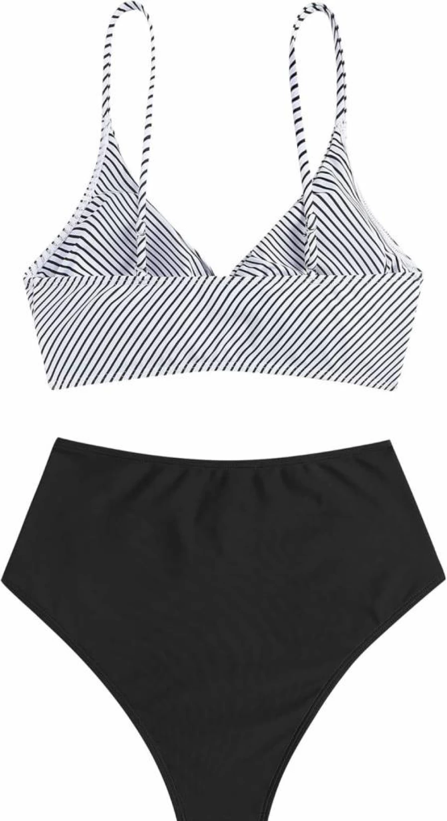 ZAFUL Women's High Waisted Bikini Set - Push Up Twist Front Ruched Two Piece Swimsuit