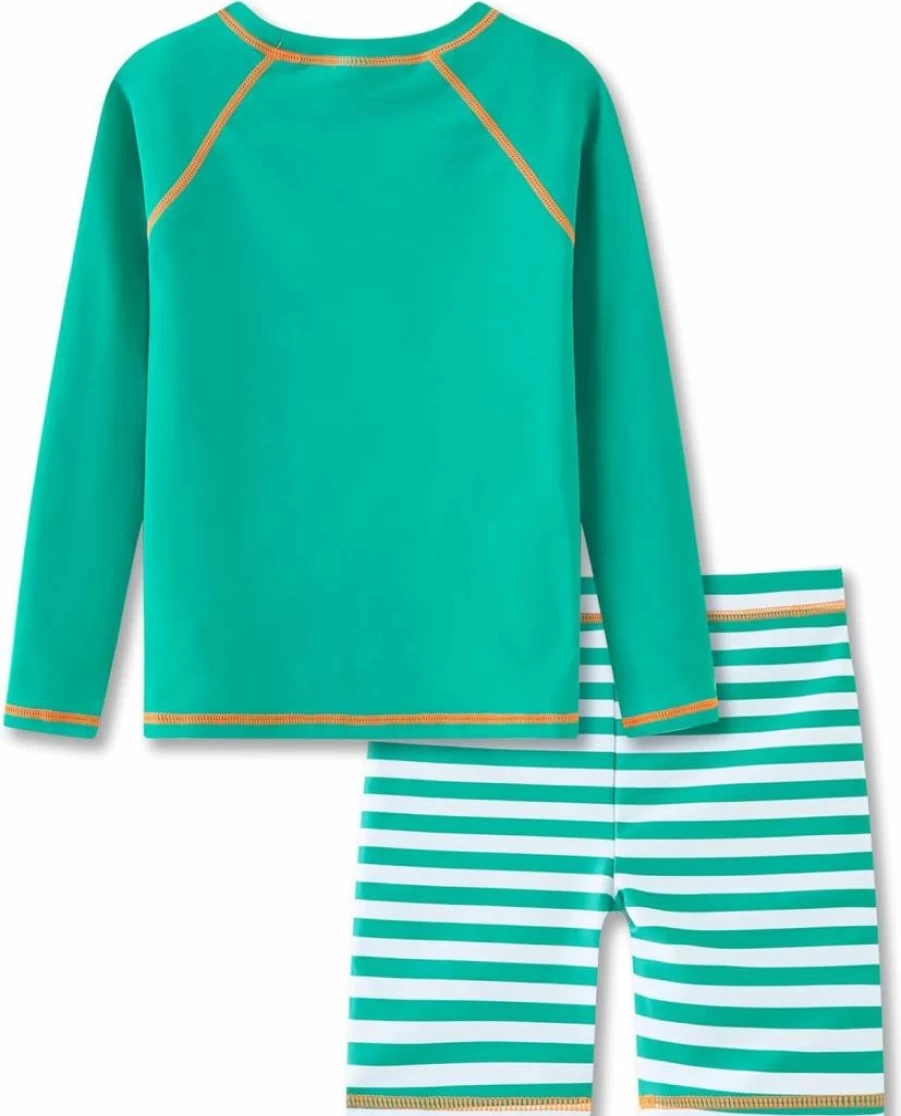 UMELOK Boys' Rash Guard Swim Set - UPF 50+ Sun Protection Quick-Dry Swim Shirt & Shorts Set for Kids