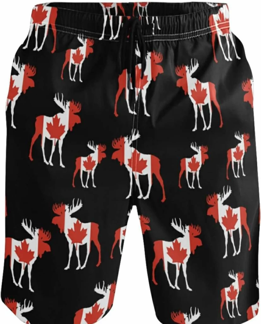 UWSG Men's Quick-Dry Printed Swim Trunks with Mesh Lining - Lightweight Beach Board Shorts for Swimming & Surfing