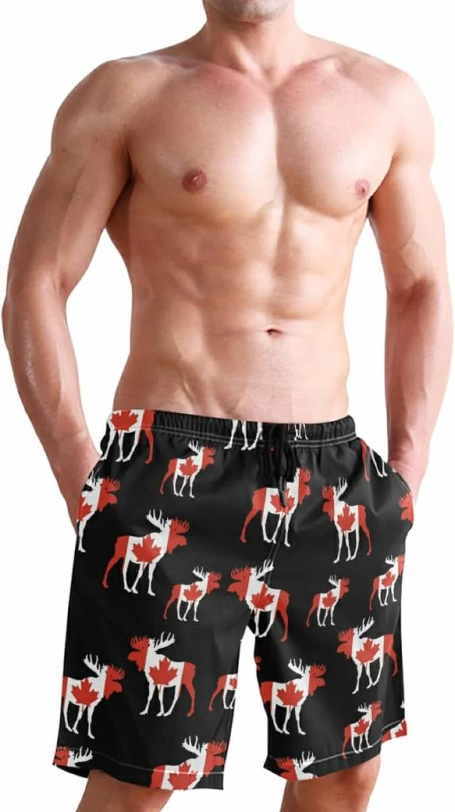 UWSG Men's Quick-Dry Printed Swim Trunks with Mesh Lining - Lightweight Beach Board Shorts for Swimming & Surfing