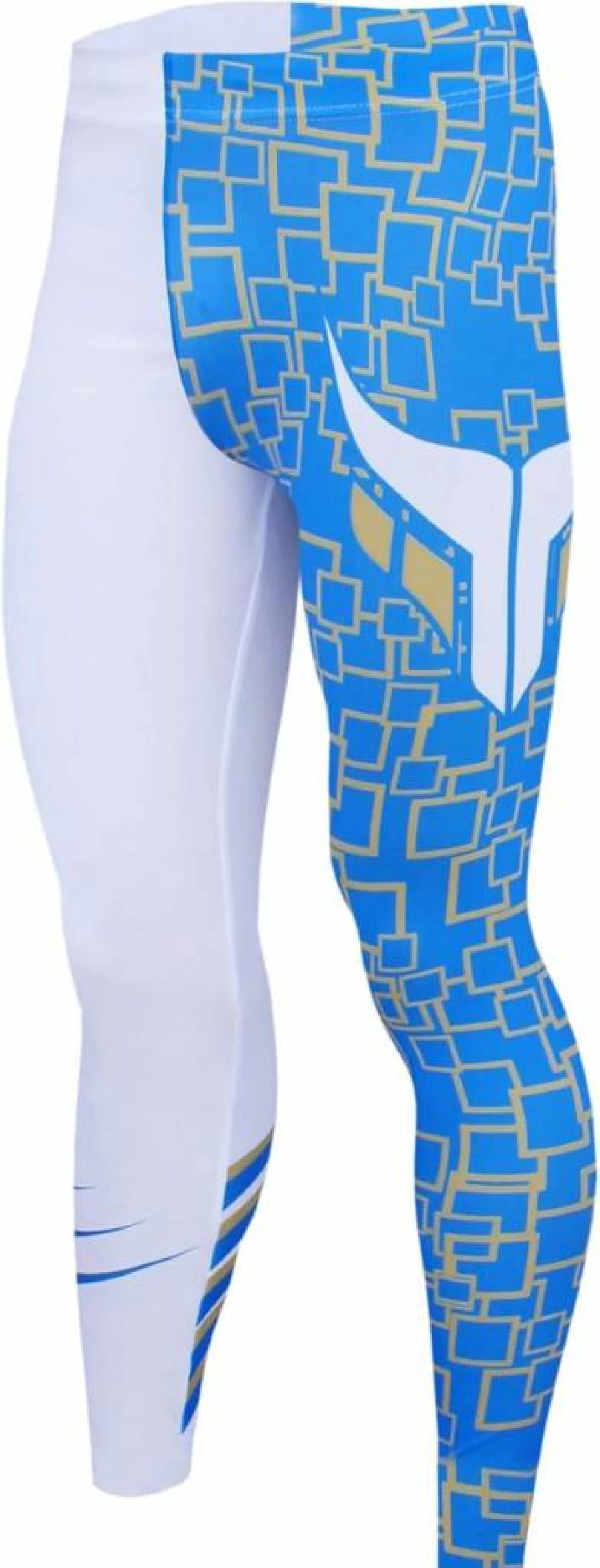Mytra Fusion Men's & Boys' Compression Base Layer Set - Long Sleeve Top & Pants in White & Blue
