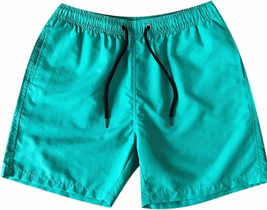 Sinzelimin Men's 5" Quick-Dry Swim Trunks - Lightweight Beach Shorts with Drawstring & Pocket, Solid Candy Color Swimwear for Vacation & Pool
