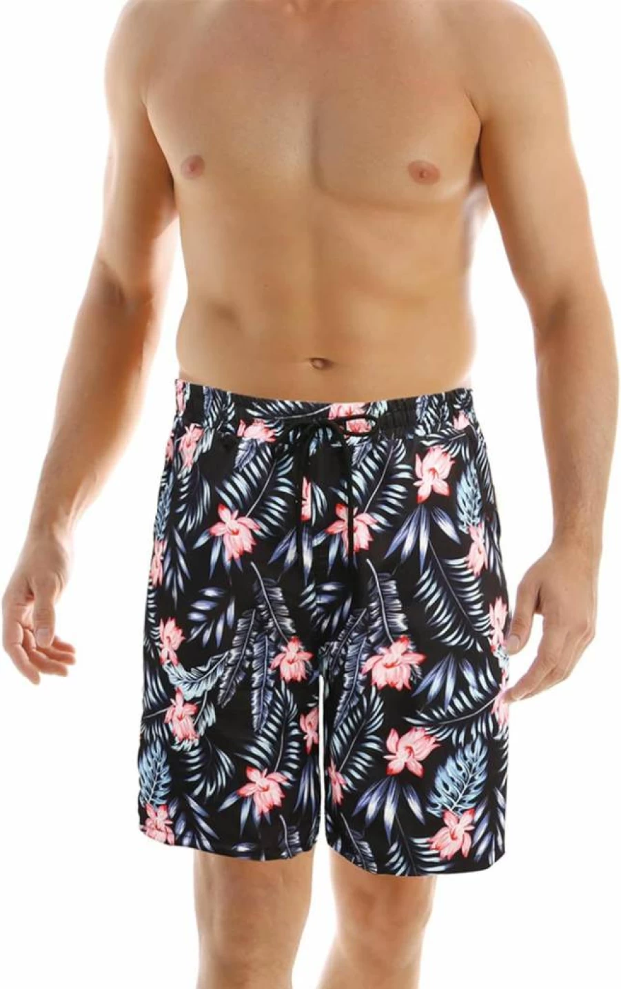 OMZIN Men's Quick-Dry Swim Shorts with Drawstring Waist & Pockets - Father & Son Matching Beach Trunks