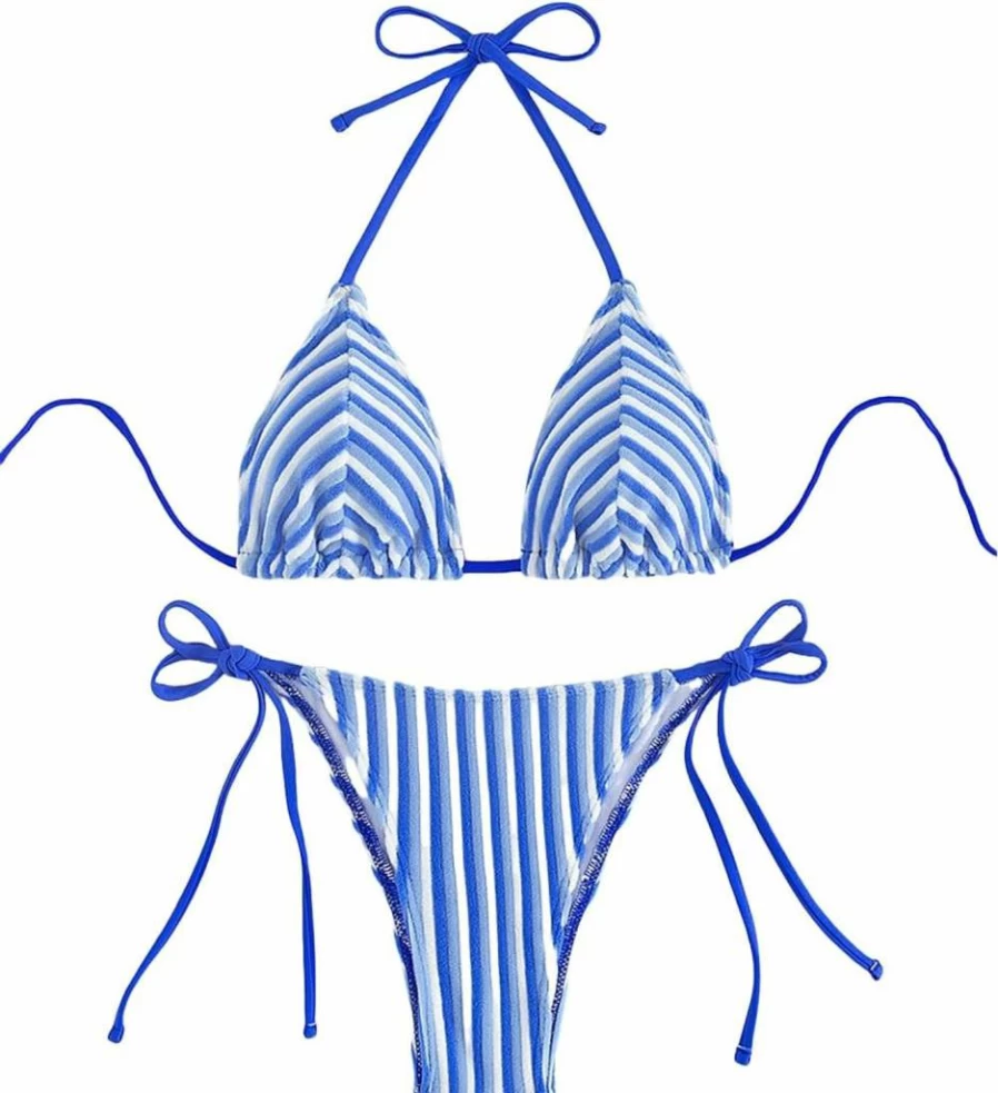 Tainehs Women's Sexy Halter Bikini Set - Triangle Top & Cheeky Bottom Two Piece Swimwear for Beach & Pool