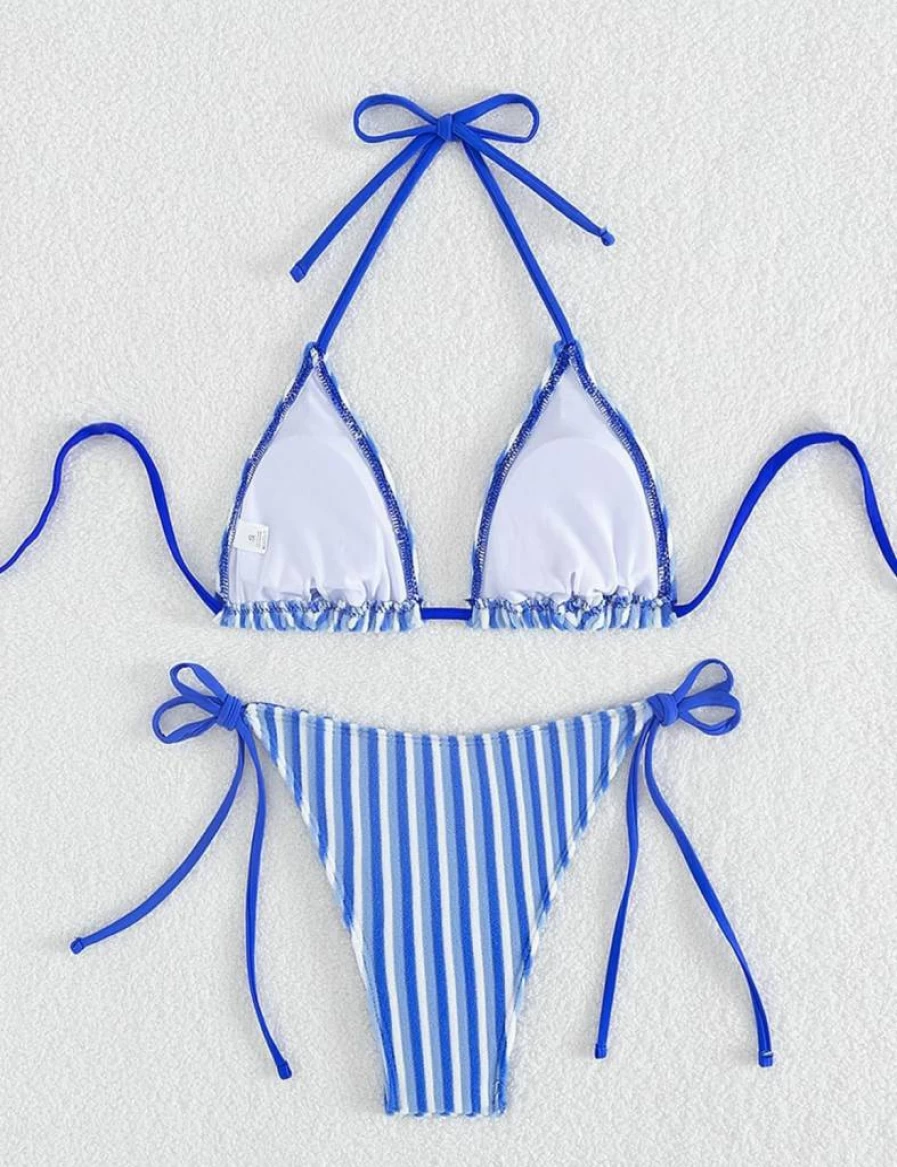 Tainehs Women's Sexy Halter Bikini Set - Triangle Top & Cheeky Bottom Two Piece Swimwear for Beach & Pool