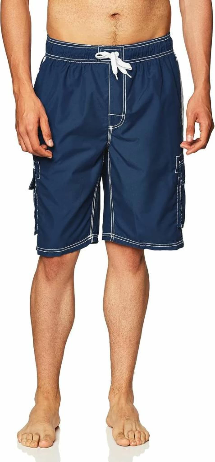Asbury Threadz Men's Mako Core Performance Elastic Waist Swim Trunks Quick-Dry Beach Shorts