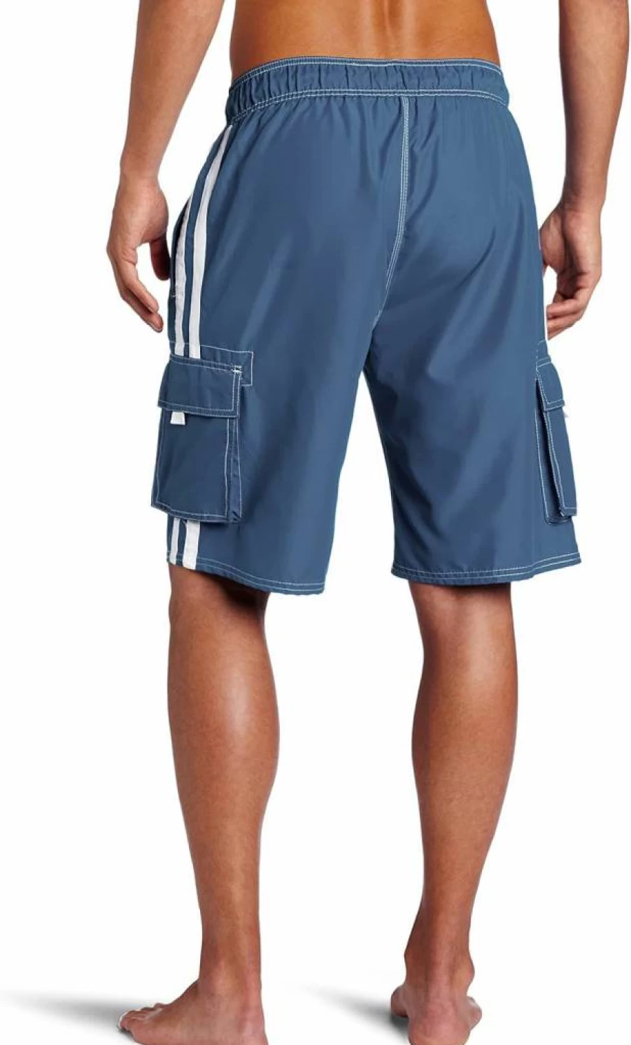 Asbury Threadz Men's Mako Core Performance Elastic Waist Swim Trunks Quick-Dry Beach Shorts