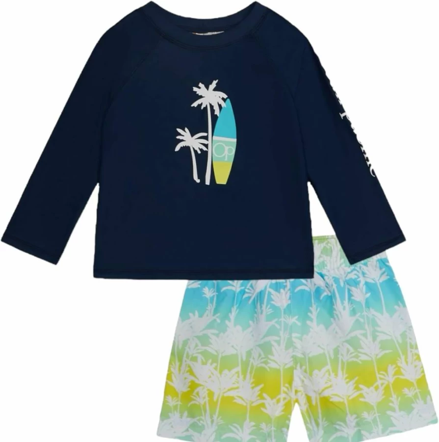 Ocean Pacific Boys' Swim Set - Rashguard & Trunks for Active Water Play