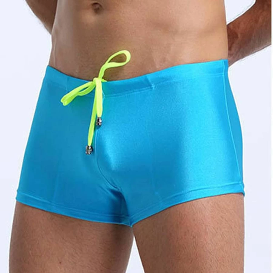 Men's Solid Color Swim Trunks - Quick Dry Athletic Swim Shorts for Training & Beach - Durable Swimwear Boxer Shorts