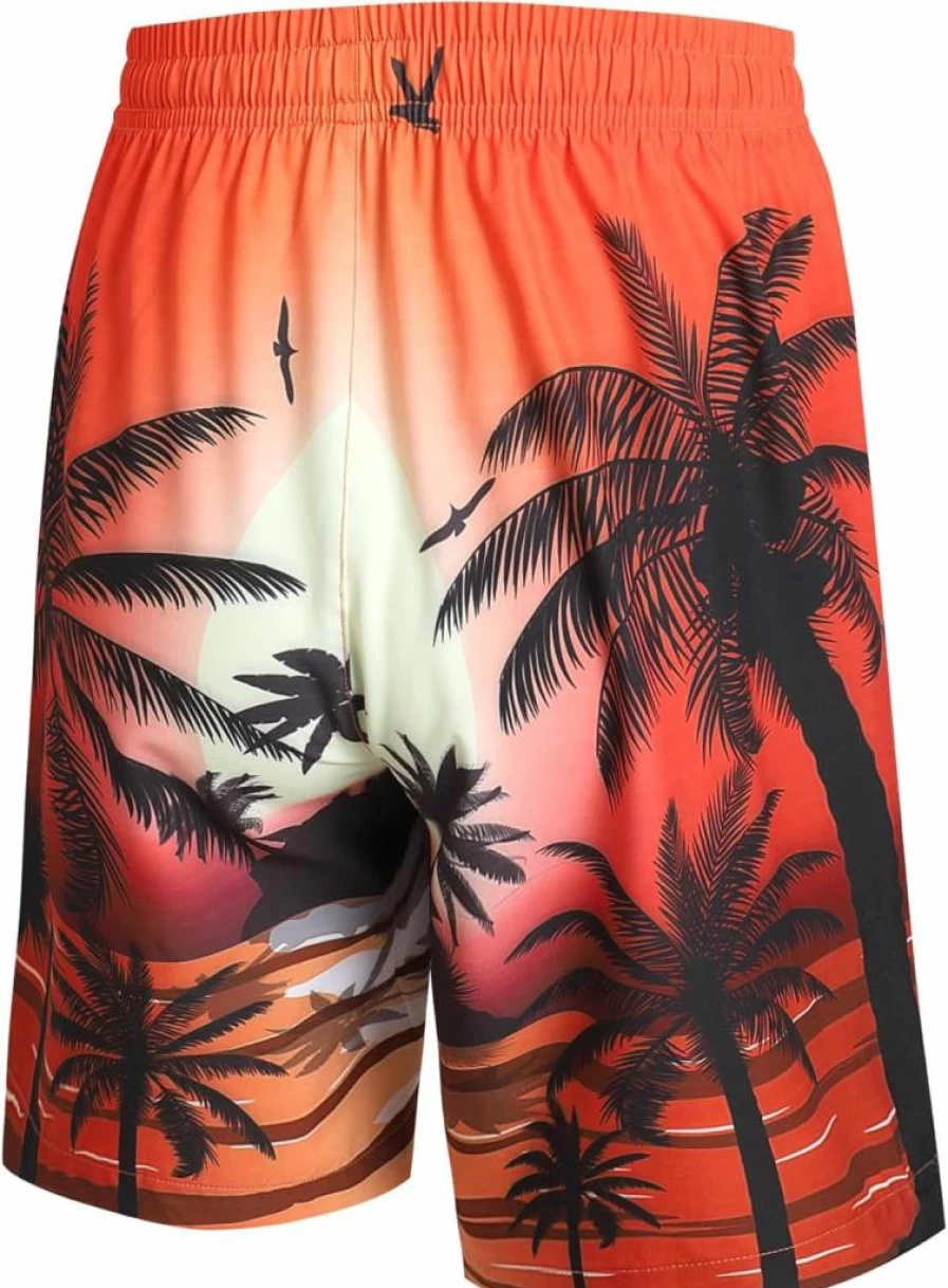D DEHANER Men's Quick Dry Swim Trunks with Zip Pockets - Beach Board Shorts & Bathing Suits for Swimming