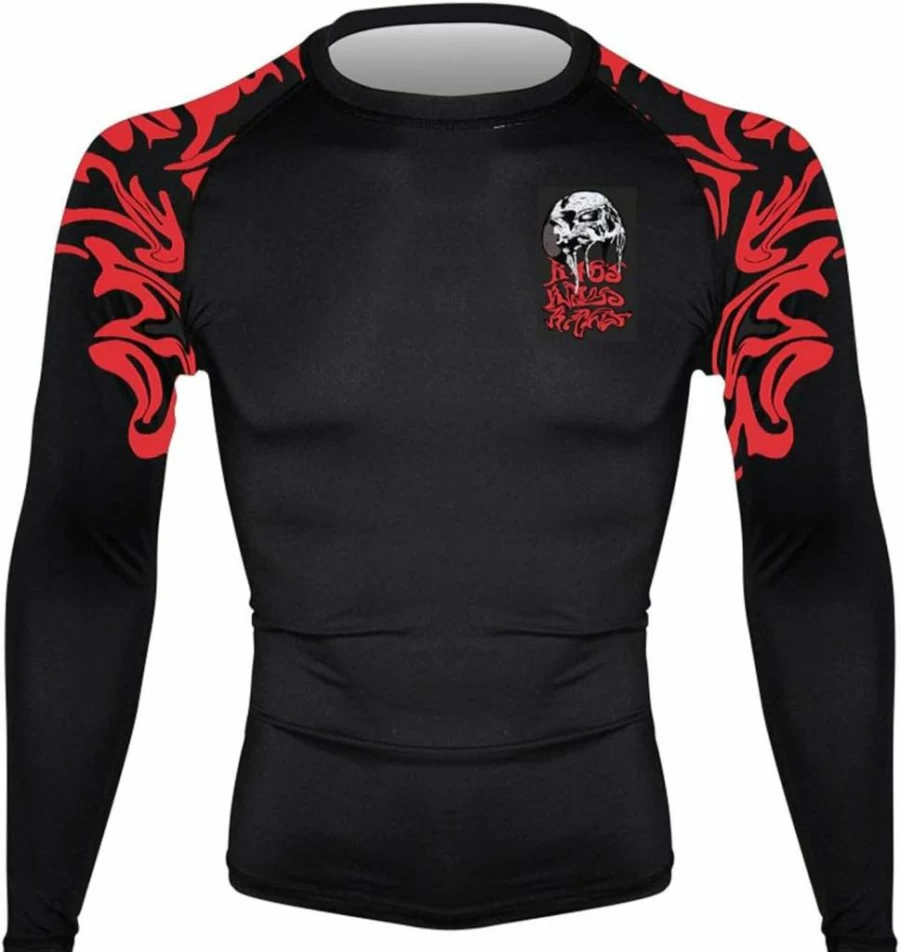 CHOO Men's Skull Hunger Base Layer Set - Long Sleeve/Short Sleeve Undershirt & Board Shorts - Small