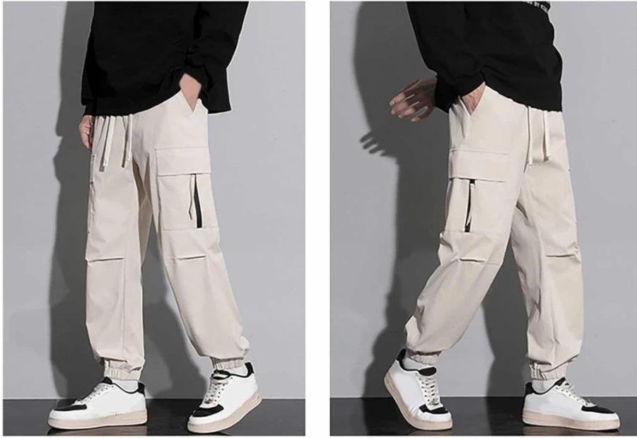 Men's Stylish Cargo Jogger Pants with Multiple Pockets - Japanese Streetwear Hip Hop Trendy Trousers for Men