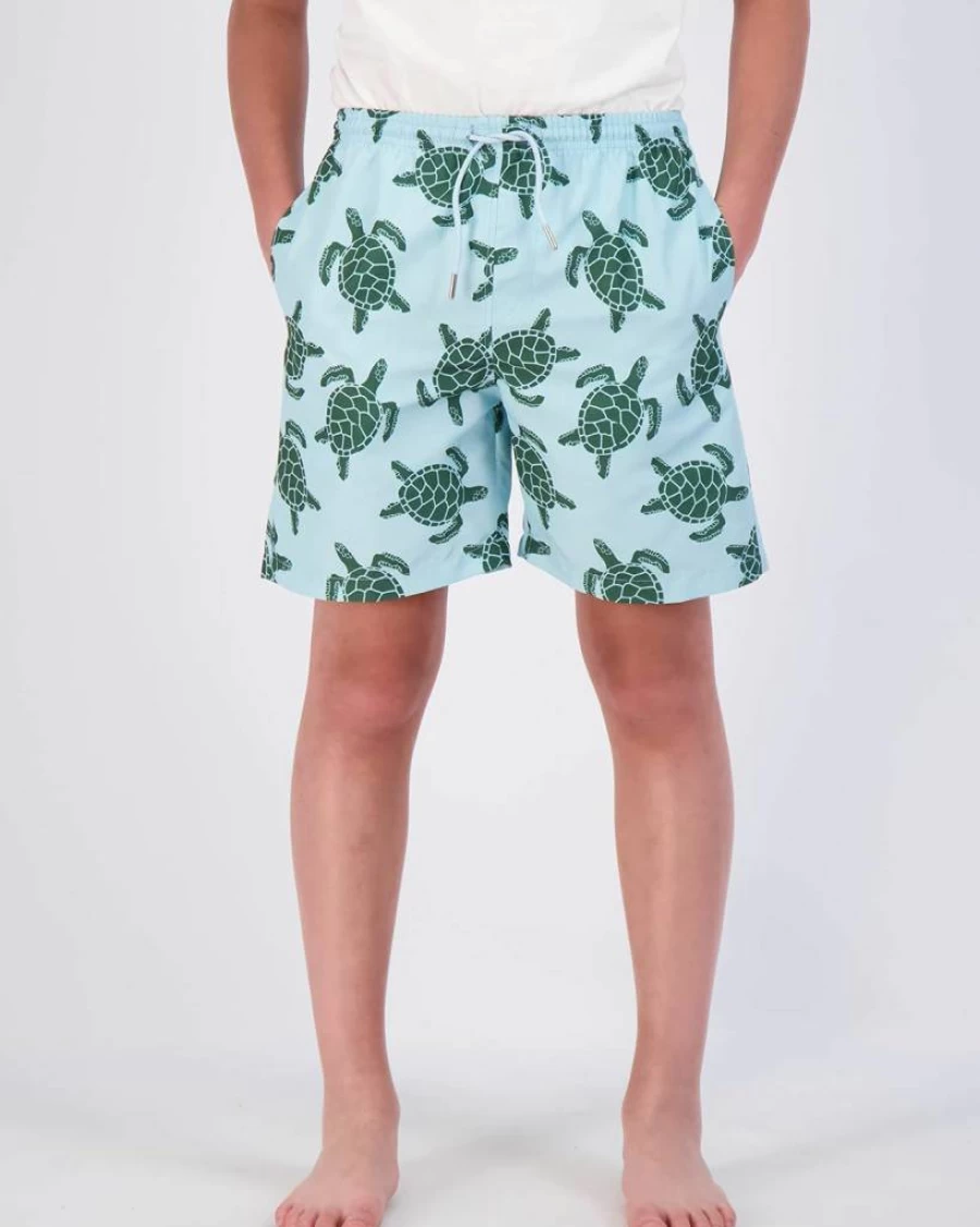 Real Essentials Boys' 3-Pack UPF Swim Board Shorts with Drawstring - Quick-Dry Beach Trunks for Surf & Swimming