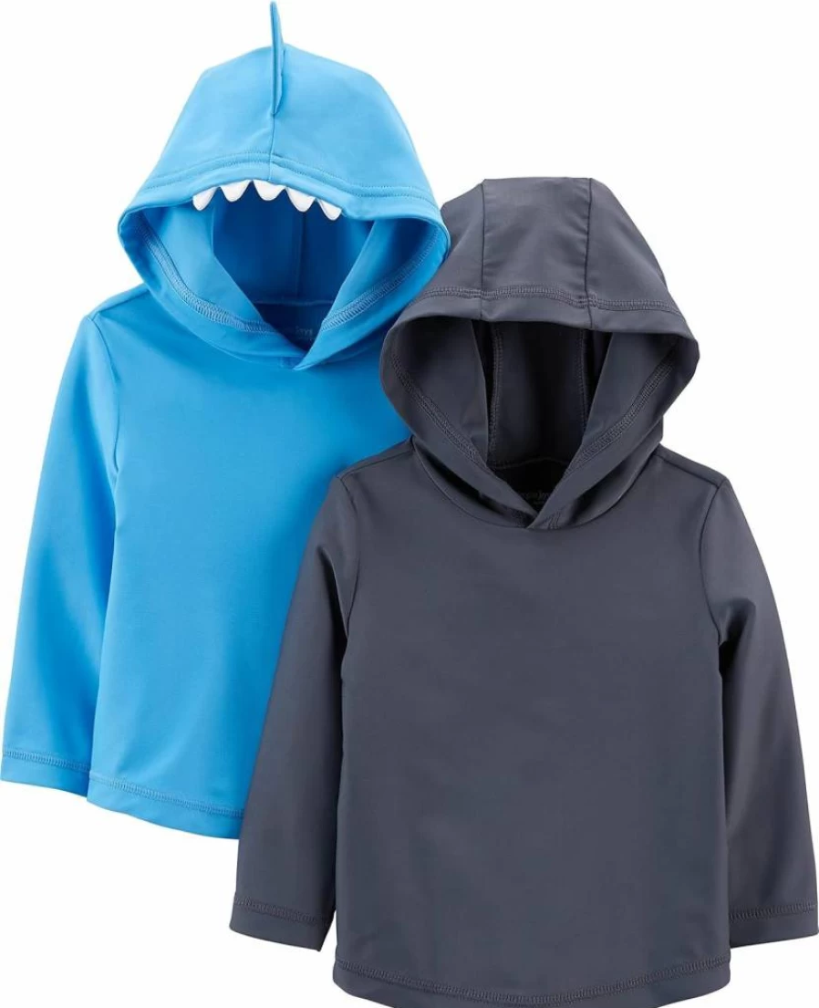 Simple Joys by Carter's Boys' 2-Pack Rashguard Sets - UPF Sun Protection Swim Shirts for Toddler and Kids