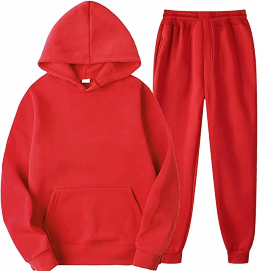 Aihihe Men's Big & Tall 2-Piece Tracksuit - Stretchy Hooded Gym Workout Suit with Long Sleeve for Training & Activewear